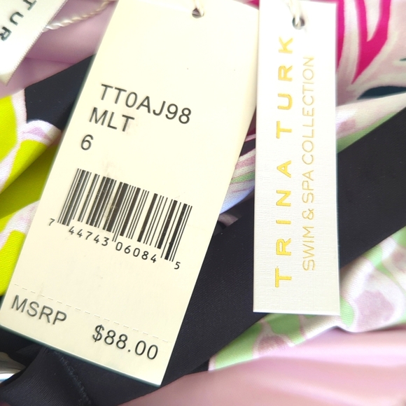 Trina Turk Floral High-Waisted Hipster Bikini Bottom - Picture 8 of 8